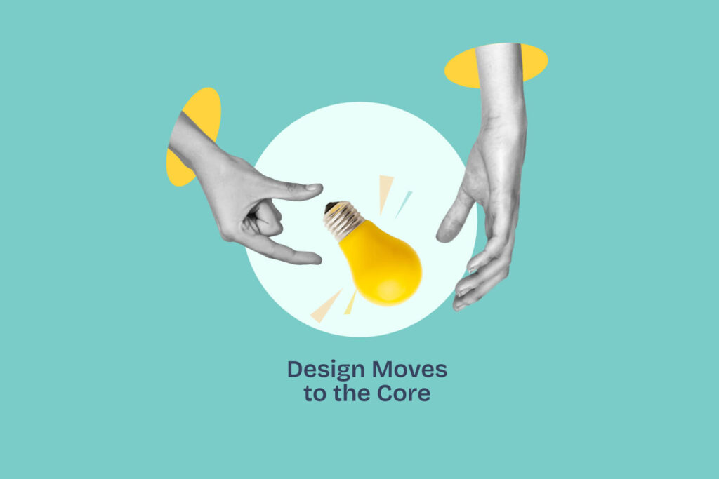 The Most Valuable Design Team Ever: What Openai’s $6.5B Bet On Jony Ive Really Means 4 A collage style photo of two hands passing through a light bulb, captioned, design moves to the core